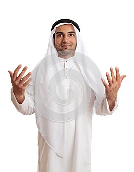 Arab man in praise, prayer or worship