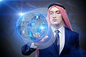 The arab man in social networks concept