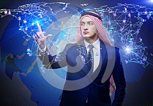 The arab man in social networks concept