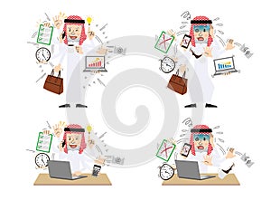 Arab man with multi tasking and multi skill