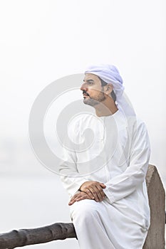 Arab man in traditional clothing in old Dubai