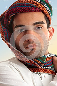 Arab man wearing turban photo