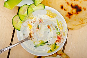 Arab middle east goat yogurt and cucumber salad