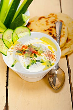 Arab middle east goat yogurt and cucumber salad