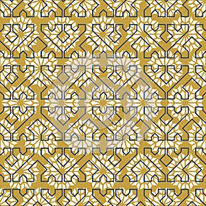 Arab mosaic tile vintage seamless pattern