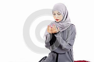 Arab muslim woman praying