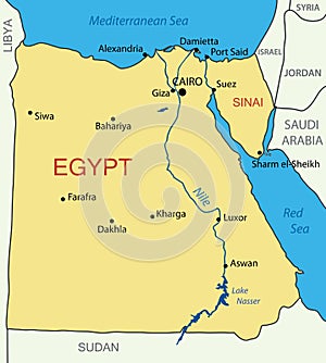 Arab Republic of Egypt - vector map photo