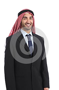 Arab saudi emirates businessman posing smiling standing