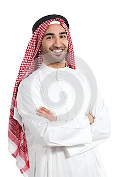 Arab saudi emirates man posing with folded arms