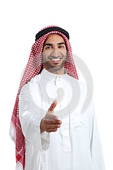 Arab saudi emirates man ready to handshake