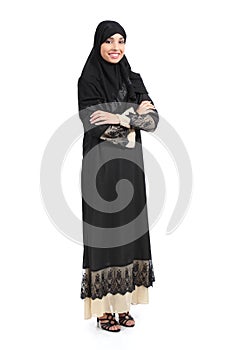 Arab saudi woman full body posing confident