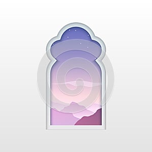 Arab window eamadan islamic vector doorm arabian traditional design icon