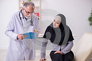 Arab woman visiting experienced doctor