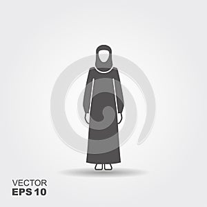 Arab woman wearing a traditional black Arabic dress