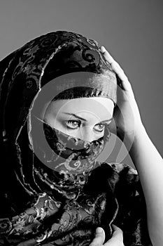 Arab woman wearing veil