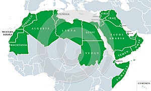 Arab World political map photo