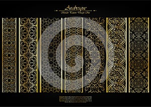 Arabesque element pattern boarder collection background vector photo