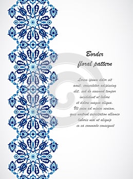 Arabesque lace damask seamless border floral decoration print fo