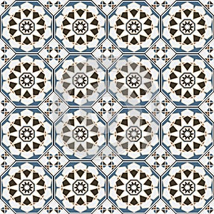 Arabesque octagonal seamless pattern background vector design