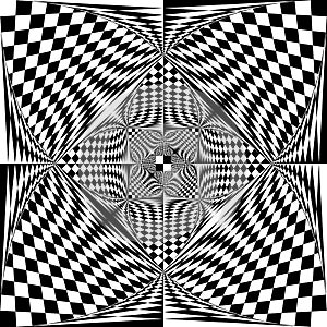 Arabesque positive negative space tridimensional shield illusion on transparent background
