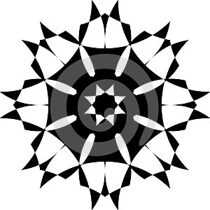 Arabesque pseudo tridimensional shield illusion on transparent background 3