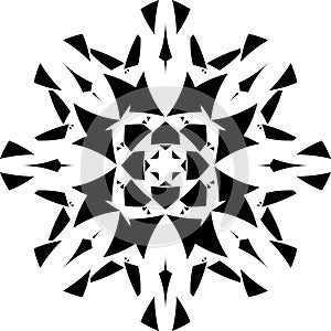 Arabesque pseudo tridimensional shield star on transparent background 2