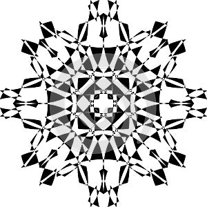 Arabesque pseudo tridimensional shield star on transparent background 5