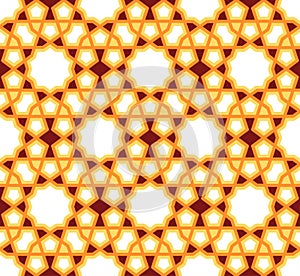 Arabesque seamless pattern on yellow background