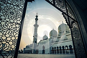 Arabesque shadow background with Ramadan design