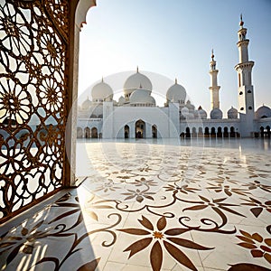 Arabesque shadow background with Ramadan design