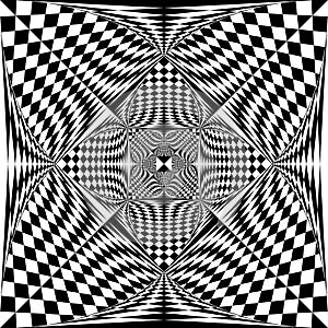 Arabesque squared finish flag triangle negative space tridimensional shield illusion