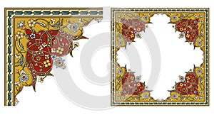 Arabesque Vector - Ornamental eastern design, border frame, colored