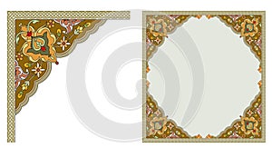 Arabesque Vector - Ornamental eastern design, border frame, colored