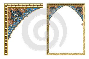 Arabesque Vector - Ornamental eastern design, border frame, colored photo