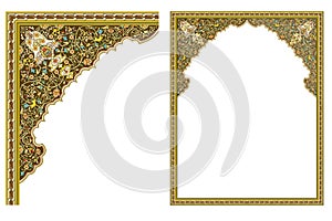 Arabesque Vector - Ornamental eastern design, border frame, colored photo