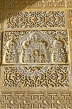 Arabesques in Courtyard of Lions, Granada, Spain