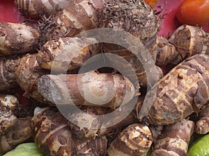 Arabi vegetable used in Indian food photo