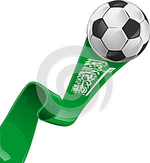 Arabia saudita flag with soccer ball photo