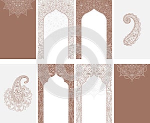 Oriental Indian mandala frame templates