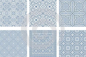 Oriental seamless vector patterns set