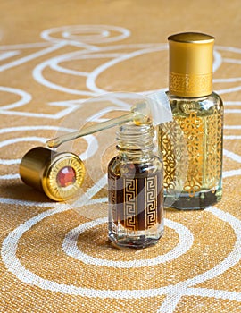 Arabian attar in a mini bottle. Concentrated oud oil perfume.