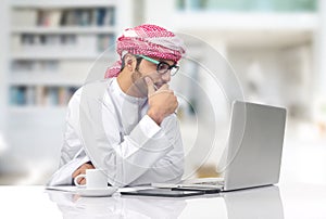 Arabian businessman working in office