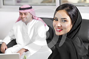 Arabian businesspeople in office