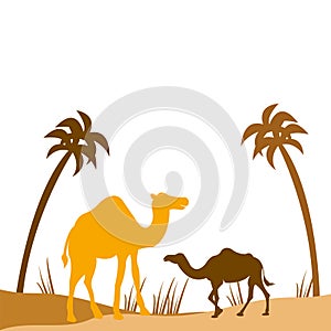 Arabian On Camels For Element Background And Illustration