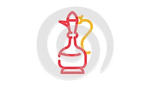 arabian coffee jug color icon animation