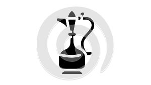 arabian coffee jug glyph icon animation