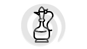 arabian coffee jug line icon animation