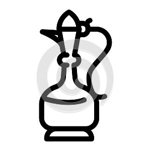 arabian coffee jug line icon vector illustration