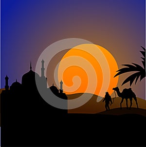 Arabian desert abckground Islamic culture