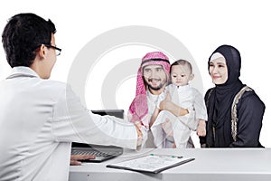 Arabian family meet up with doctor